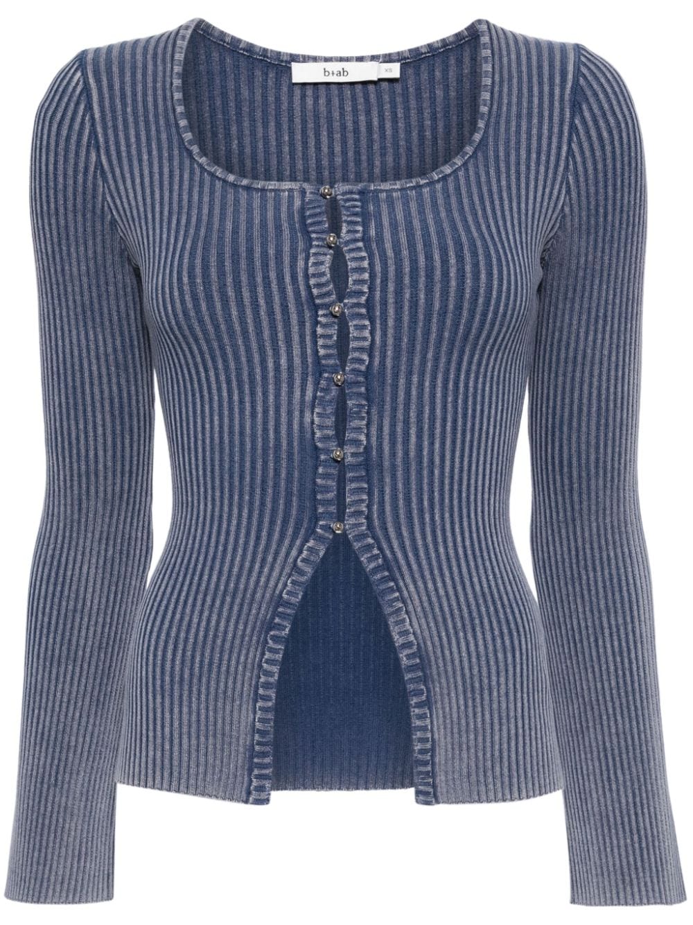 b+ab ribbed cotton-blend cardigan - Blue von b+ab