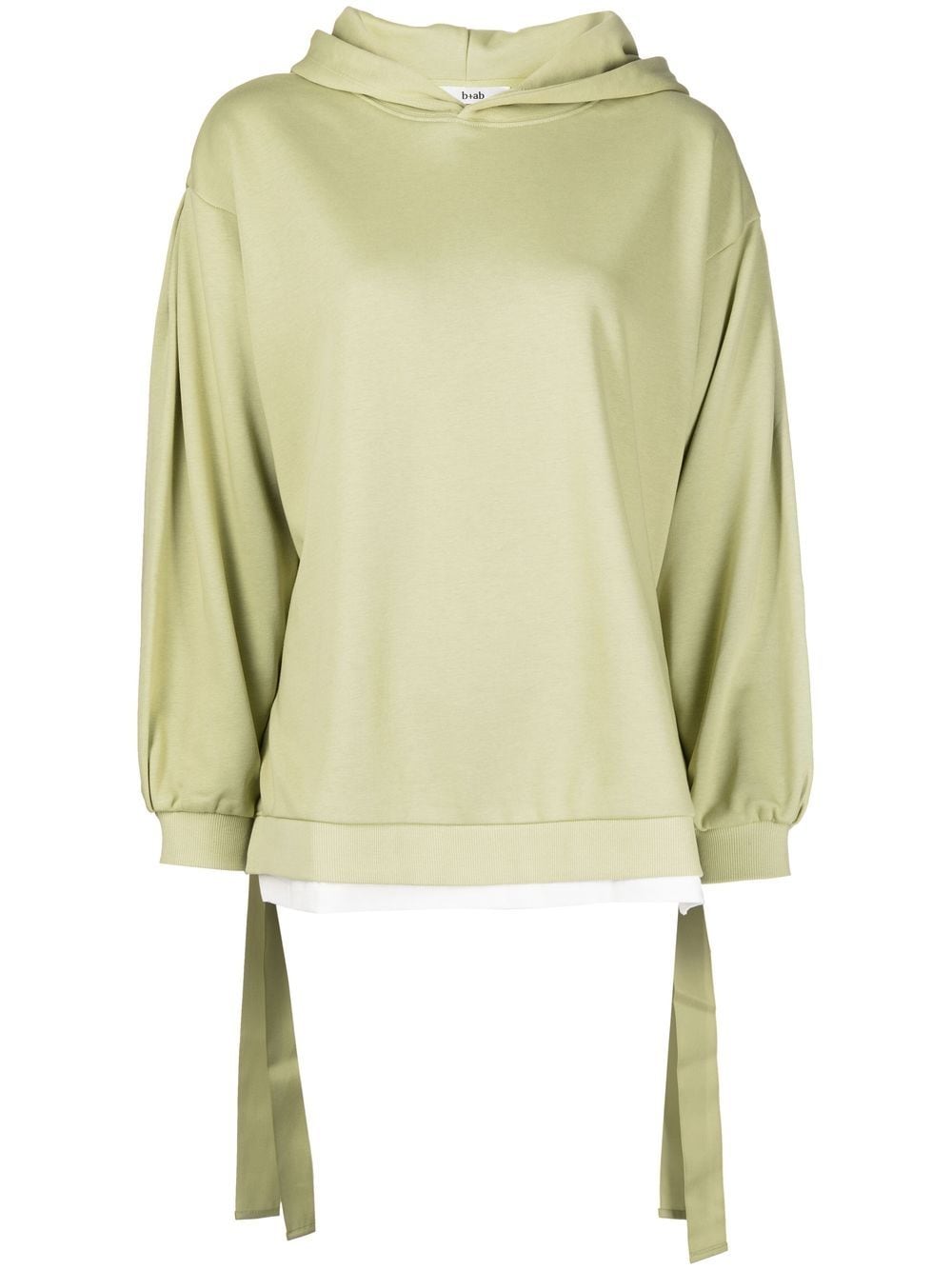 b+ab side-tie cotton hoodie - Green von b+ab