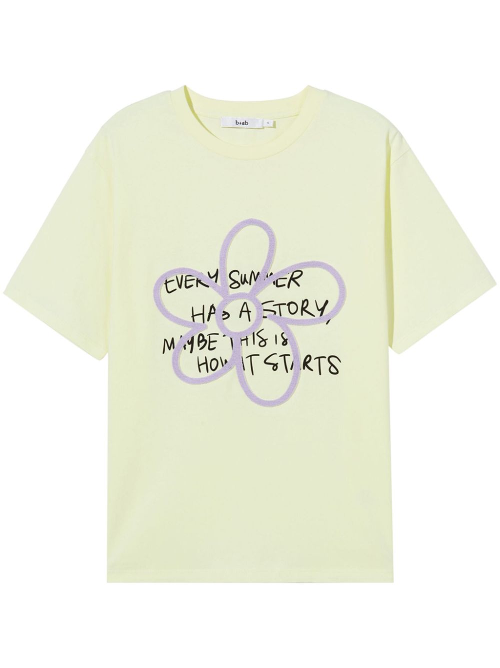 b+ab slogan-print T-shirt - Yellow von b+ab