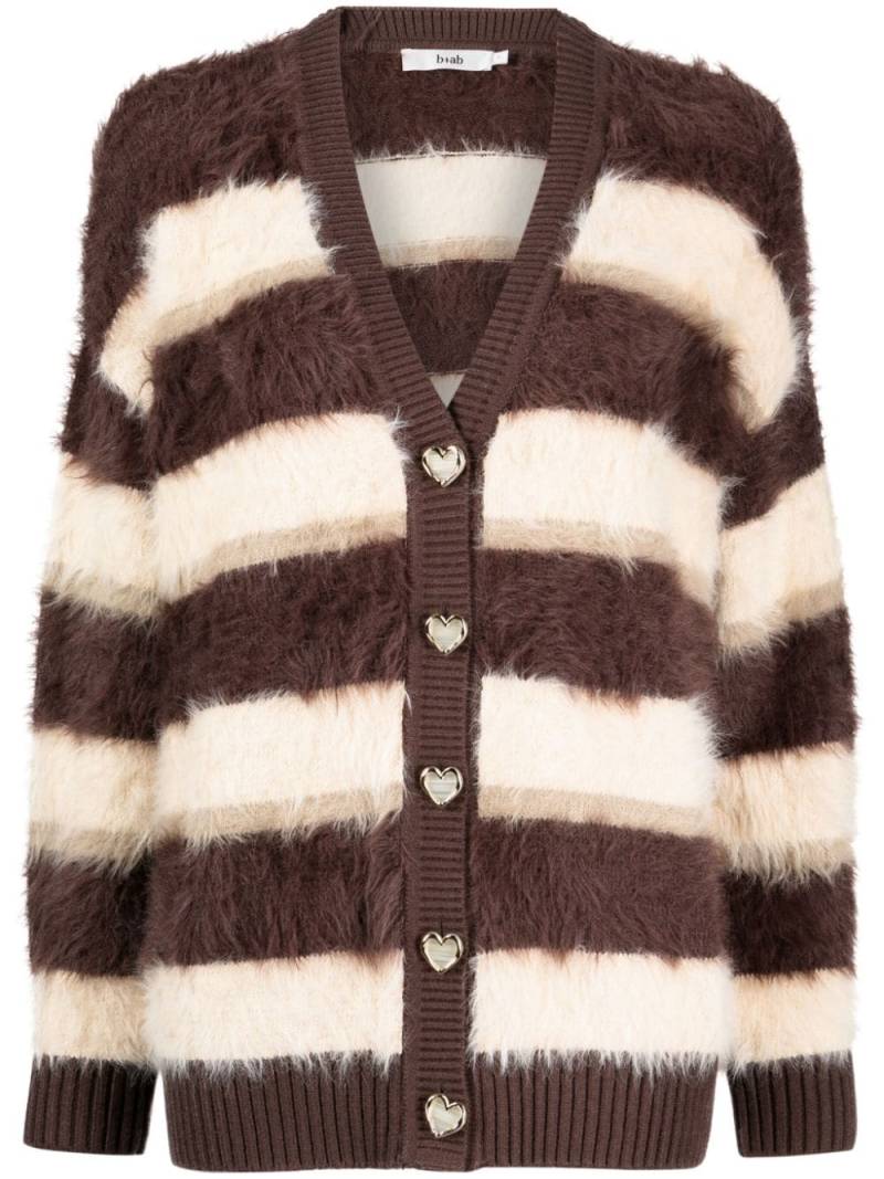 b+ab striped V-neck cardigan - Brown von b+ab