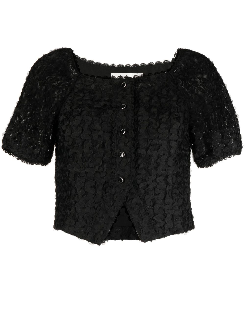 b+ab textured square-neck blouse - Black von b+ab