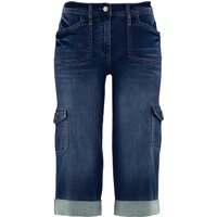 Cargo-Komfort-Stretch-Jeans mit Bequembund, Caprilänge von bpc bonprix collection