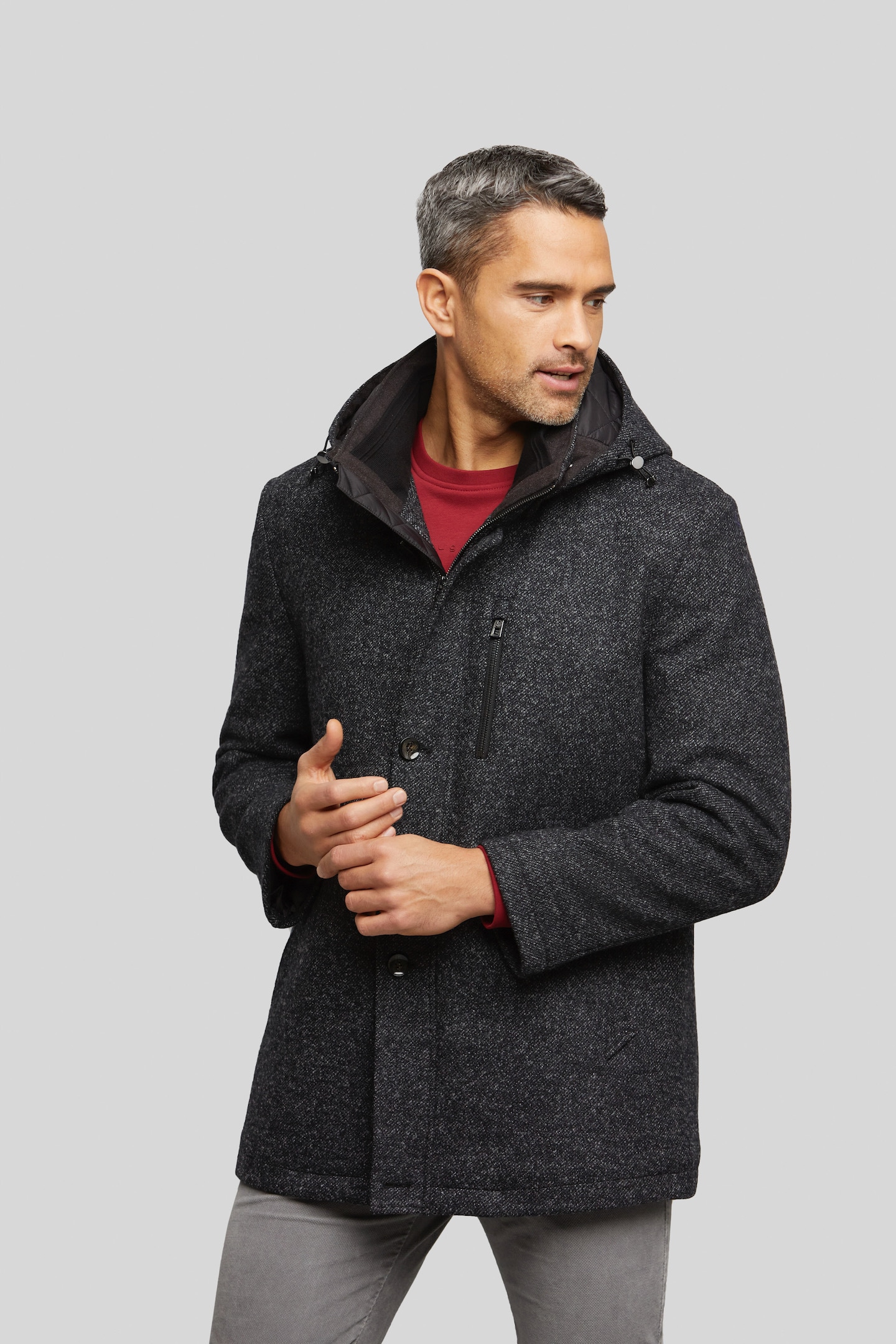 bugatti Kurzjacke, mit Kapuze, mit Wollanteil von bugatti