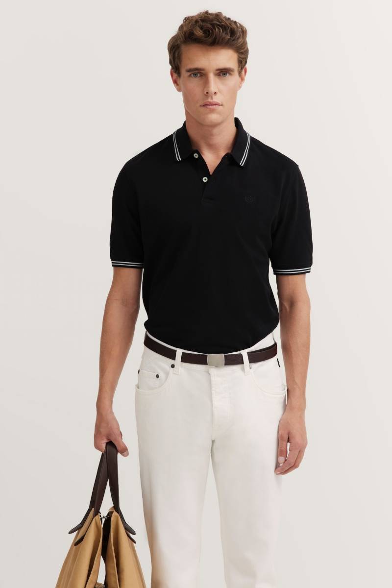 bugatti Poloshirt, mit Kontraststreifen und Bruststickerei von bugatti