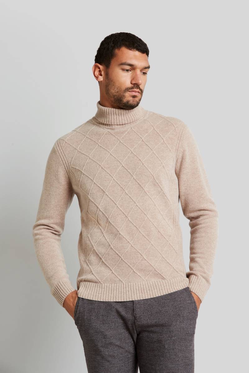 bugatti Rollkragenpullover, mit 3-D-Rautenmuster von bugatti