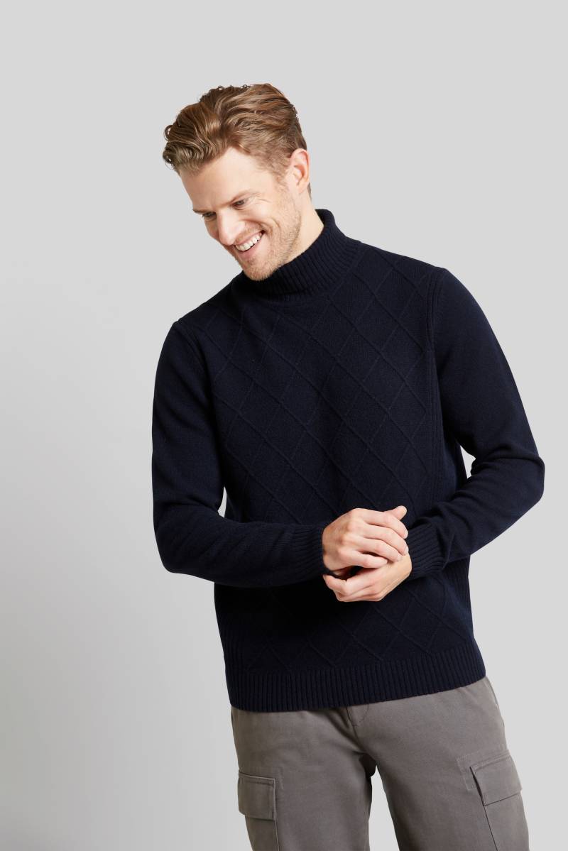 bugatti Rollkragenpullover, mit 3-D-Rautenmuster von bugatti