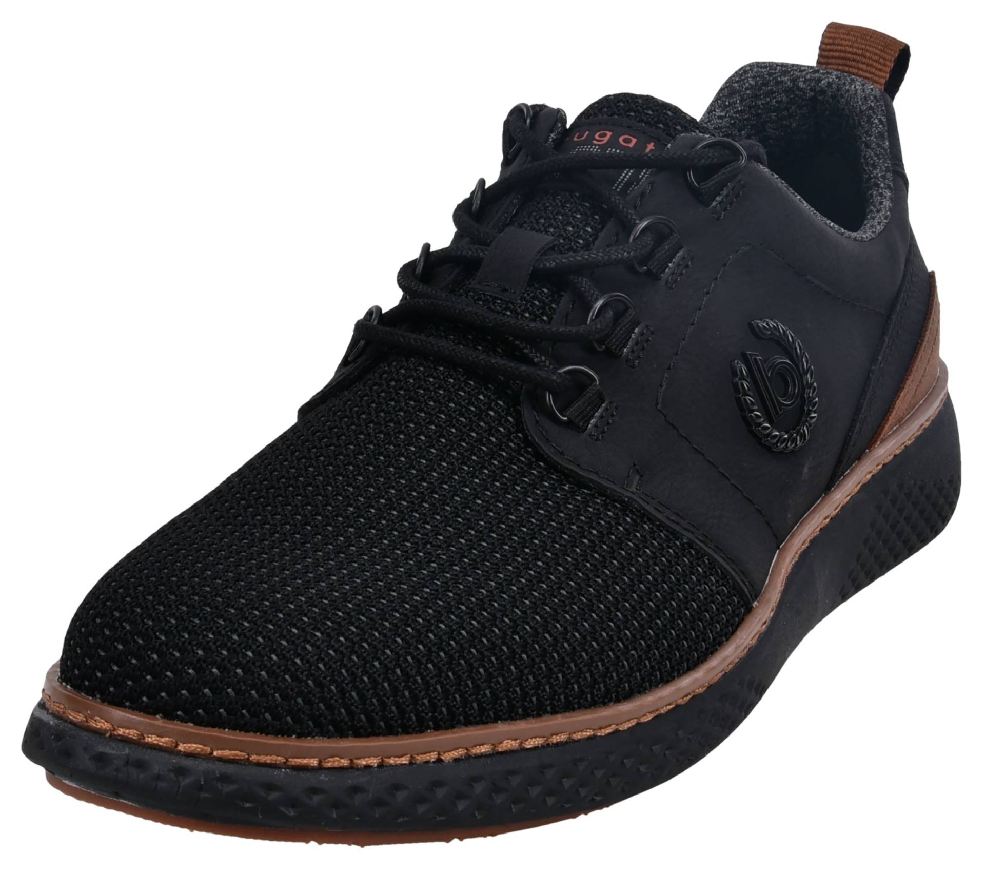 bugatti Schnürschuh, Freizeitschuh, Halbschuh, Schnürer mit Kontrastbesatz an der Ferse von bugatti