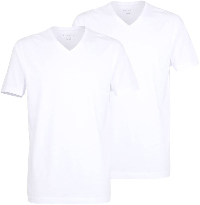 bugatti T-Shirt »BUGATTI Herren T-Shirt uni 2er Pack«, (2er Pack), mit V-Ausschnitt, Kurzarm von bugatti