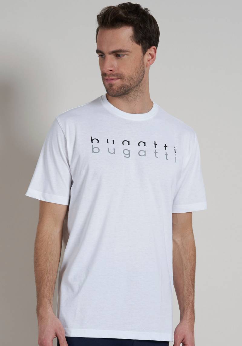 bugatti T-Shirt »Palermo«, Kurzarm, Rundhalsausschnitt, bugatti-Schriftzug vorn von bugatti