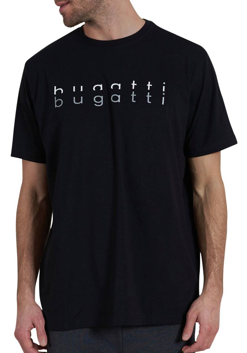 bugatti T-Shirt »Palermo«, Kurzarm, Rundhalsausschnitt, bugatti-Schriftzug vorn von bugatti
