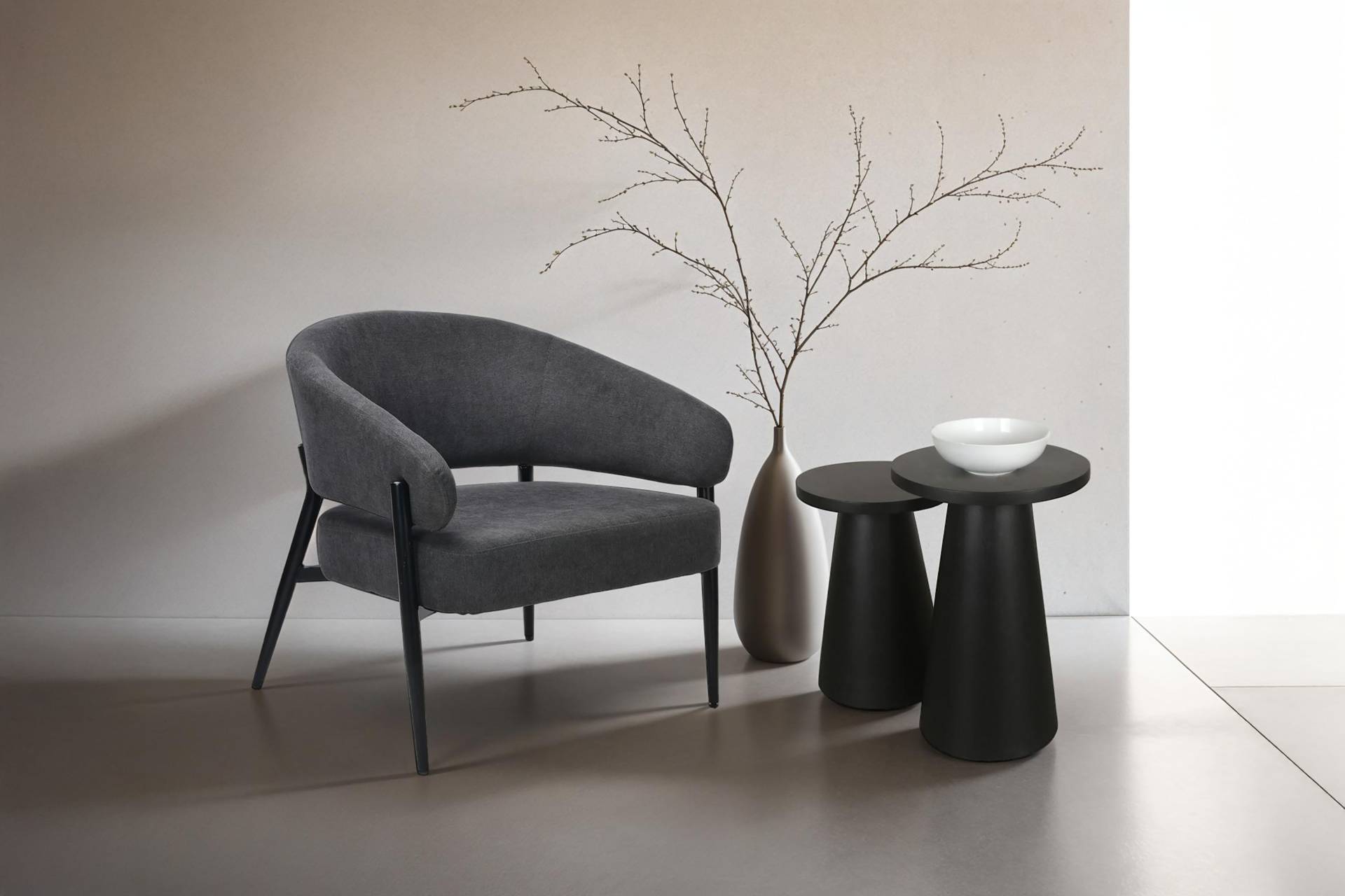 byLIVING Beistelltisch »Cone«, aus Massivholz in schwarz oder white wash, verschiedenen Grössen von byLIVING