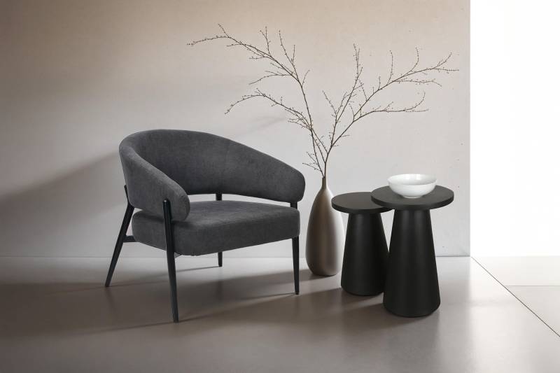 byLIVING Beistelltisch »Cone«, aus Massivholz in schwarz oder white wash, verschiedenen Grössen von byLIVING