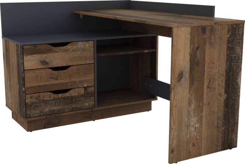 byLIVING Eckschreibtisch »Bern«, mit viel Stauraum, Breite 129 cm, rechts oder links montierbar von byLIVING