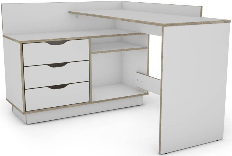 byLIVING Eckschreibtisch »Bern«, mit viel Stauraum, Breite 129 cm, rechts oder links montierbar von byLIVING
