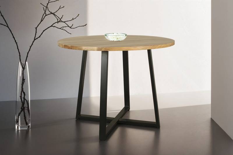 byLIVING Esstisch »Arrow«, (1 St.), mit 2,5cm starker, runder Massivholz Tischplatte, D 100, H 77 cm von byLIVING