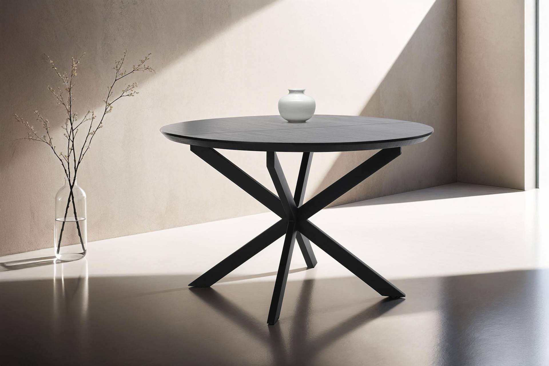 byLIVING Esstisch »Oregon«, Auszug 120-160 cm, mit Schweizer Kante, Eichen-Optik schwarz von byLIVING