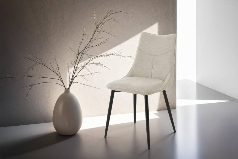 byLIVING Esszimmerstuhl »Carlo (2er-Set)«, (Set), Gestell Metall schwarz, Küchenstuhl, Webstoffbezug, diverse Farben von byLIVING