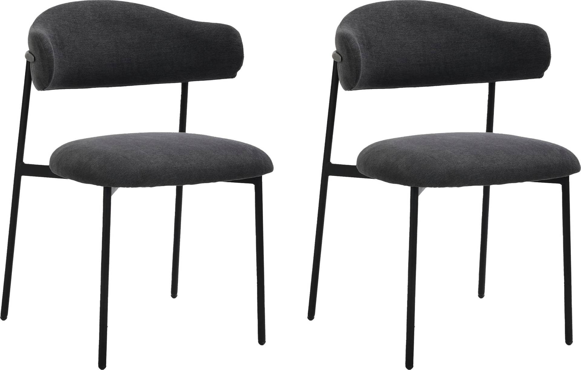 byLIVING Esszimmerstuhl »Jersey (2er-Set)«, (Set), Gestell Metall schwarz, Küchenstuhl, Webstoffbezug, diverse Farben von byLIVING