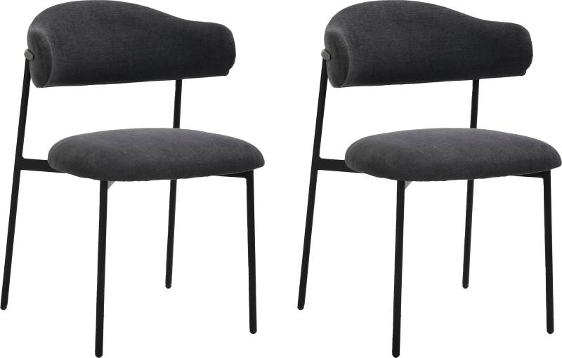 byLIVING Esszimmerstuhl »Jersey (2er-Set)«, (Set), Gestell Metall schwarz, Küchenstuhl, Webstoffbezug, diverse Farben von byLIVING