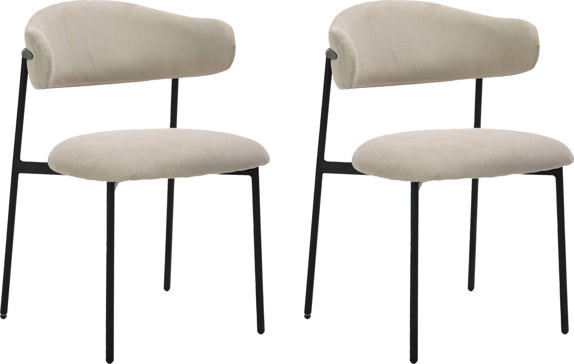 byLIVING Esszimmerstuhl »Jersey (2er-Set)«, (Set), Gestell Metall schwarz, Küchenstuhl, Webstoffbezug, diverse Farben von byLIVING
