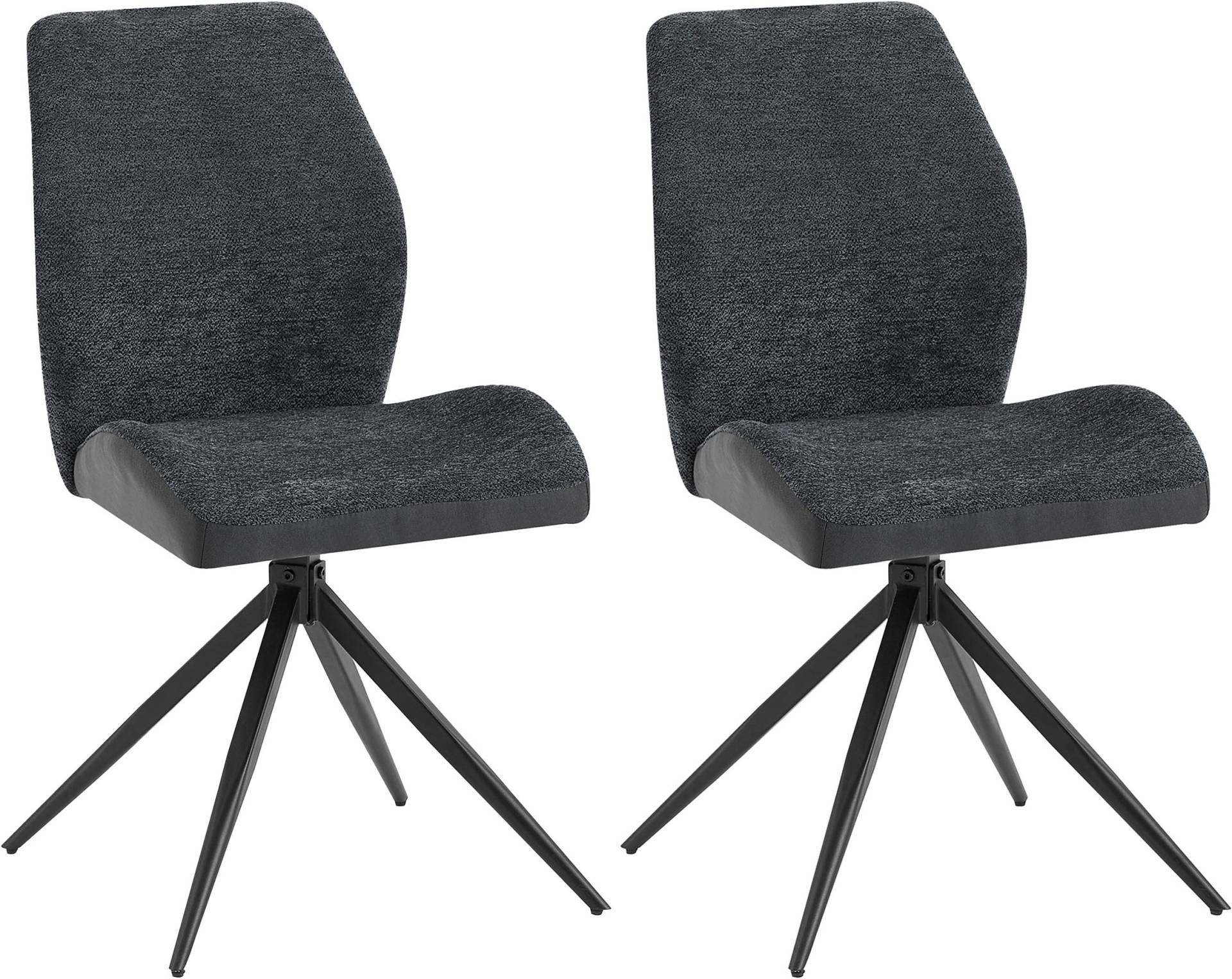 byLIVING Esszimmerstuhl »Snap 2er-Set«, (Set), 2 St., Boucle-Microfaser VINTAGE, mit 360 Grad Drehfunktion, Vintage Mikrofaser und Boucle Stoff von byLIVING