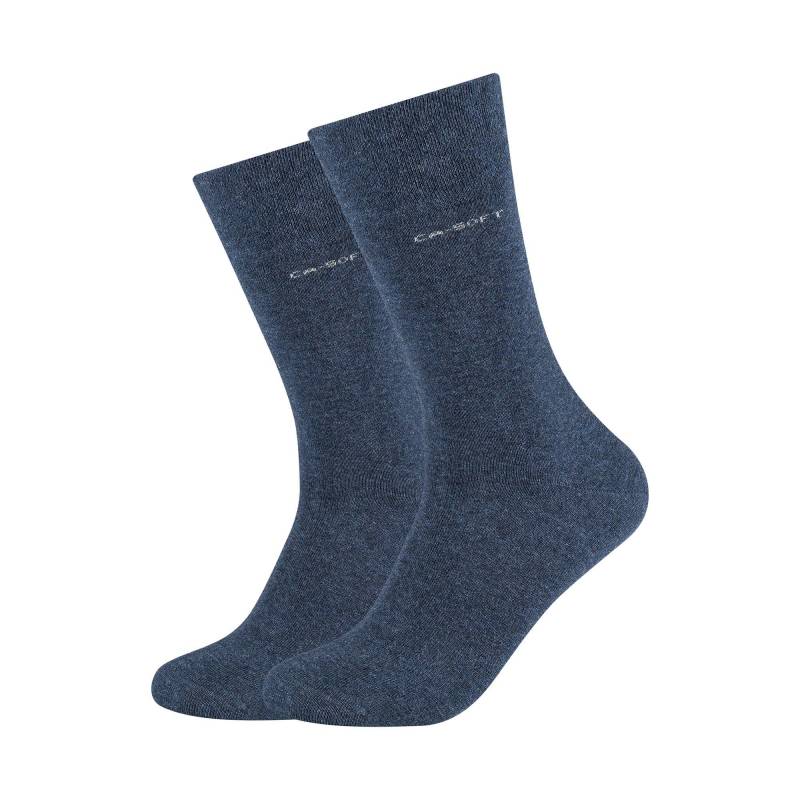 Duopack, Wadenlange Socken Herren Blau Denim 39-42 von camano