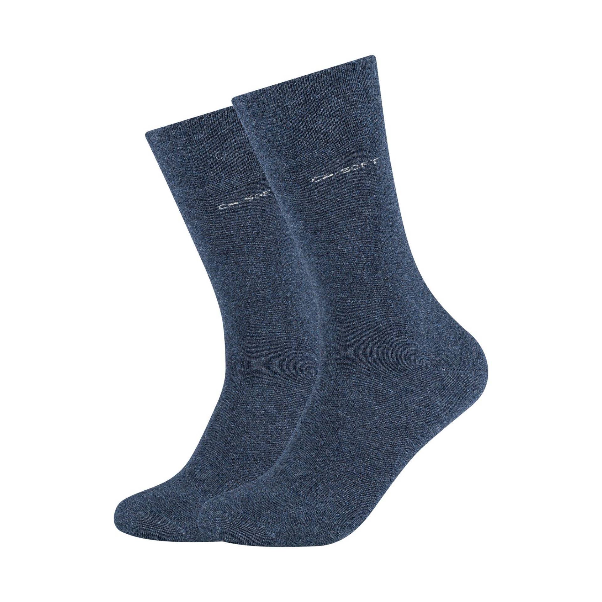 Duopack, Wadenlange Socken Herren Blau Denim 43-46 von camano