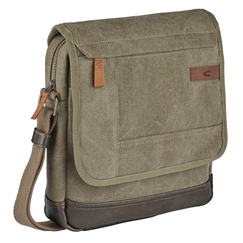 camel active Umhängetasche »Air«, Canvas Modell aus weichem Lederimitat abgerundet mit Applikationen von camel active
