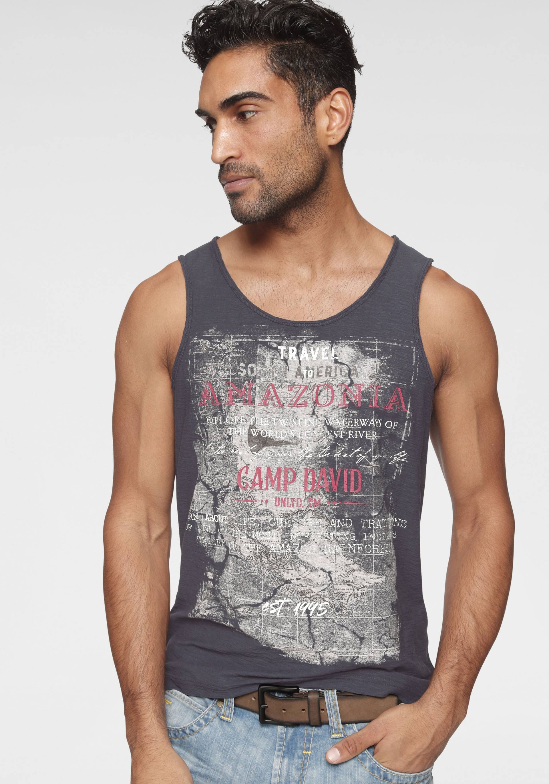 CAMP DAVID Muskelshirt, mit tiefem Rundhalsausschnitt von camp david