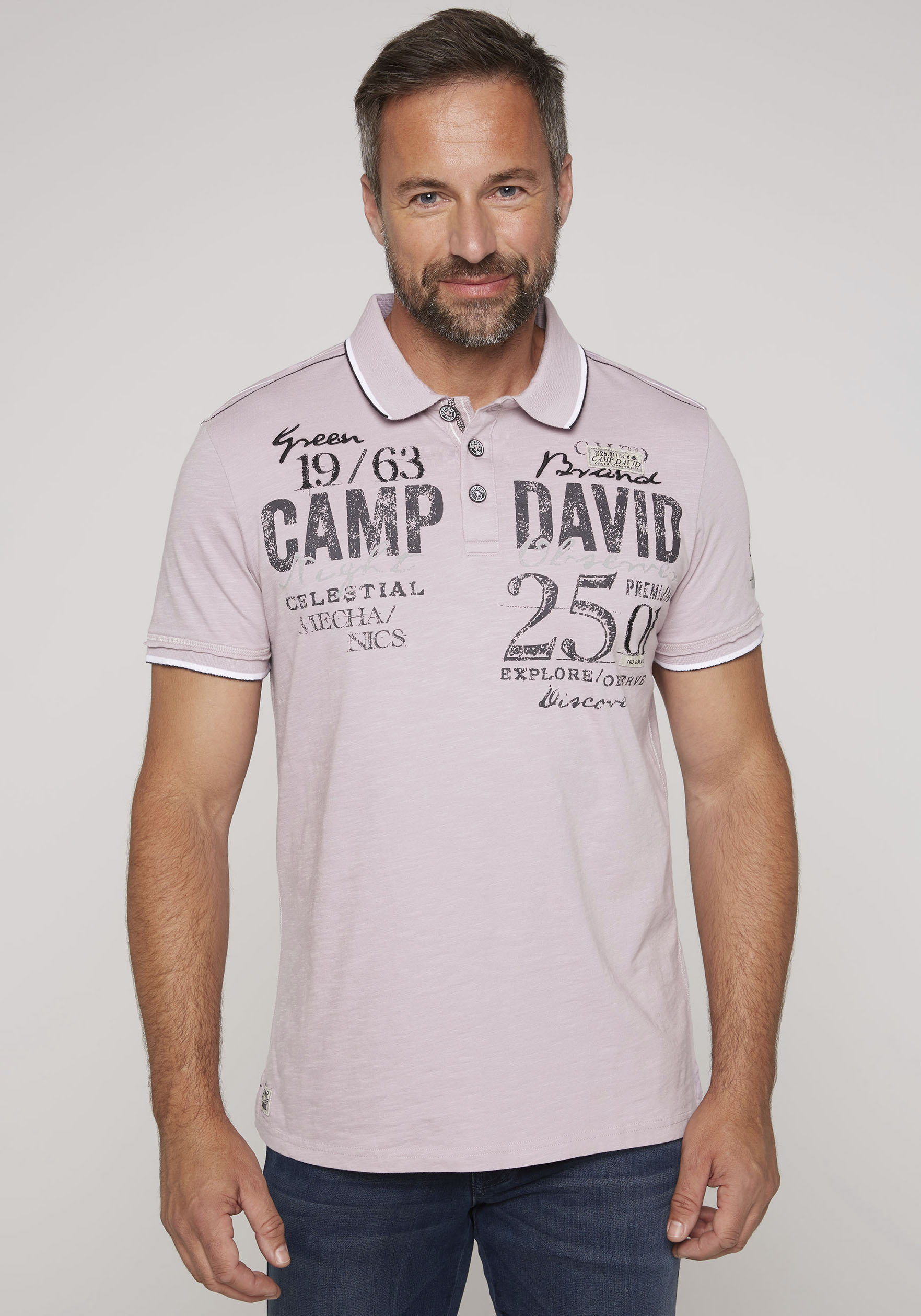 CAMP DAVID Poloshirt, mit Logo Print, Stickereien und Patches von camp david