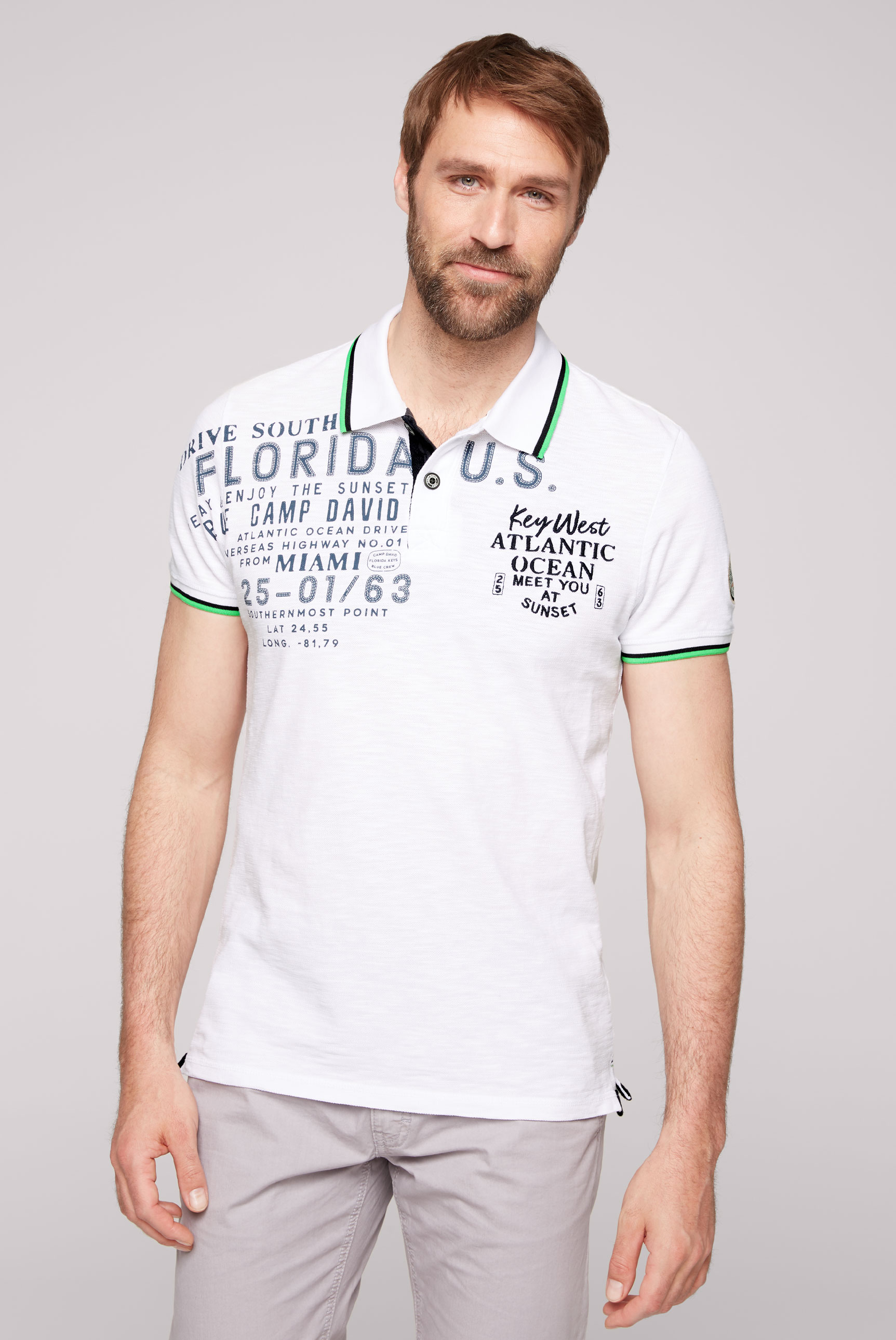 CAMP DAVID Poloshirt, mit stylischem Seitenschlitz CAMP DAVID Poloshirt, mit stylischem Seitenschlitz von camp david