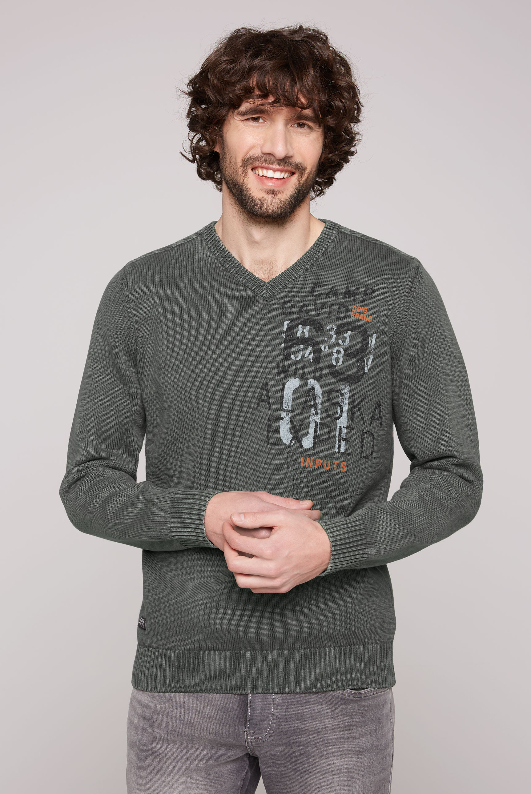 CAMP DAVID Strickpullover, mit Logoprints vorne und hinten CAMP DAVID Strickpullover, mit Logoprints vorne und hinten von camp david