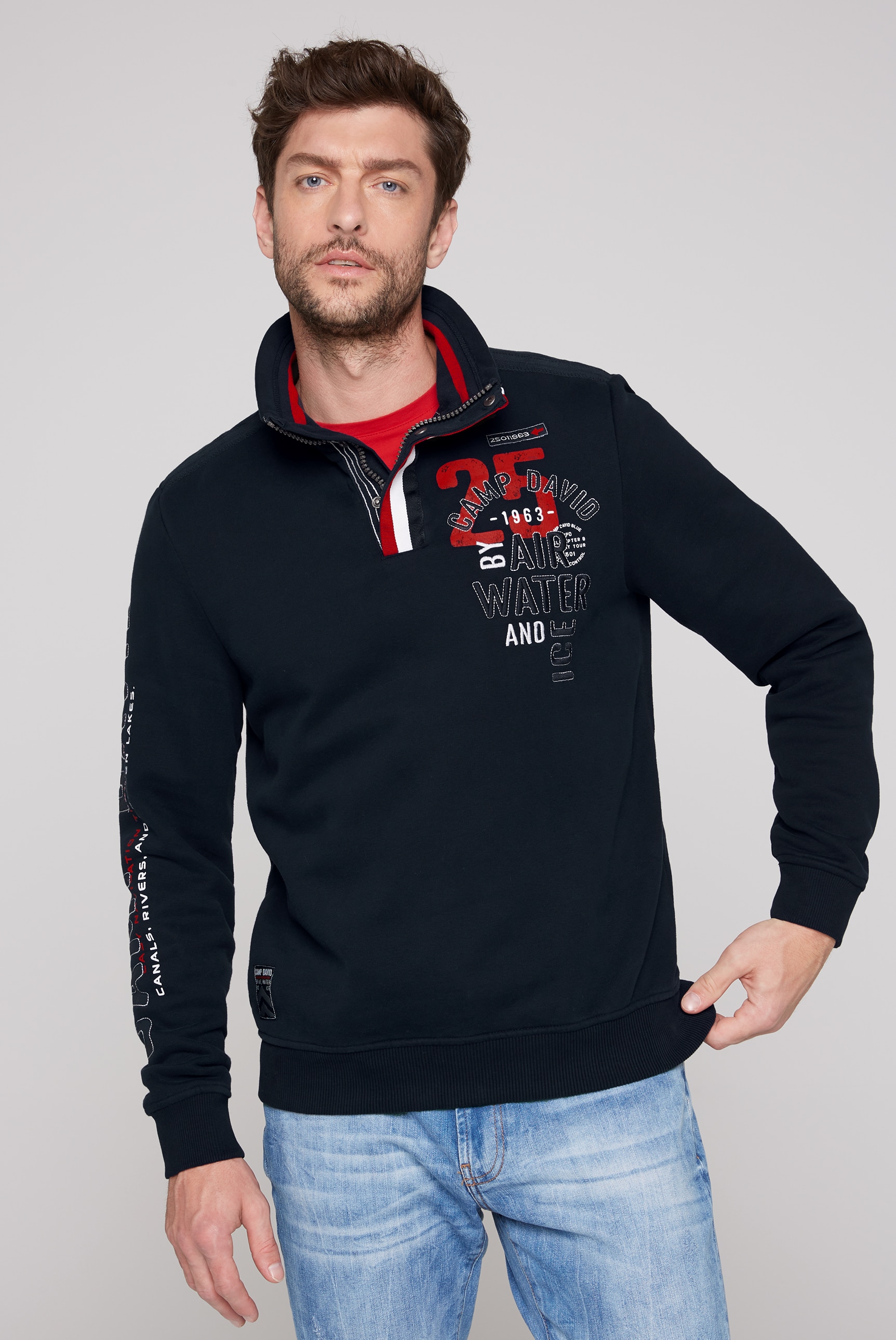 CAMP DAVID Sweatshirt, mit Logo-Artworks von camp david