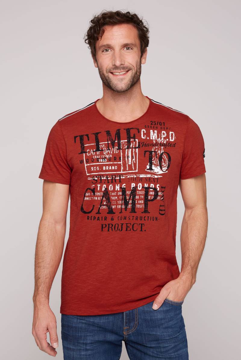 CAMP DAVID T-Shirt, mit Logoprints vorne und hinten von camp david
