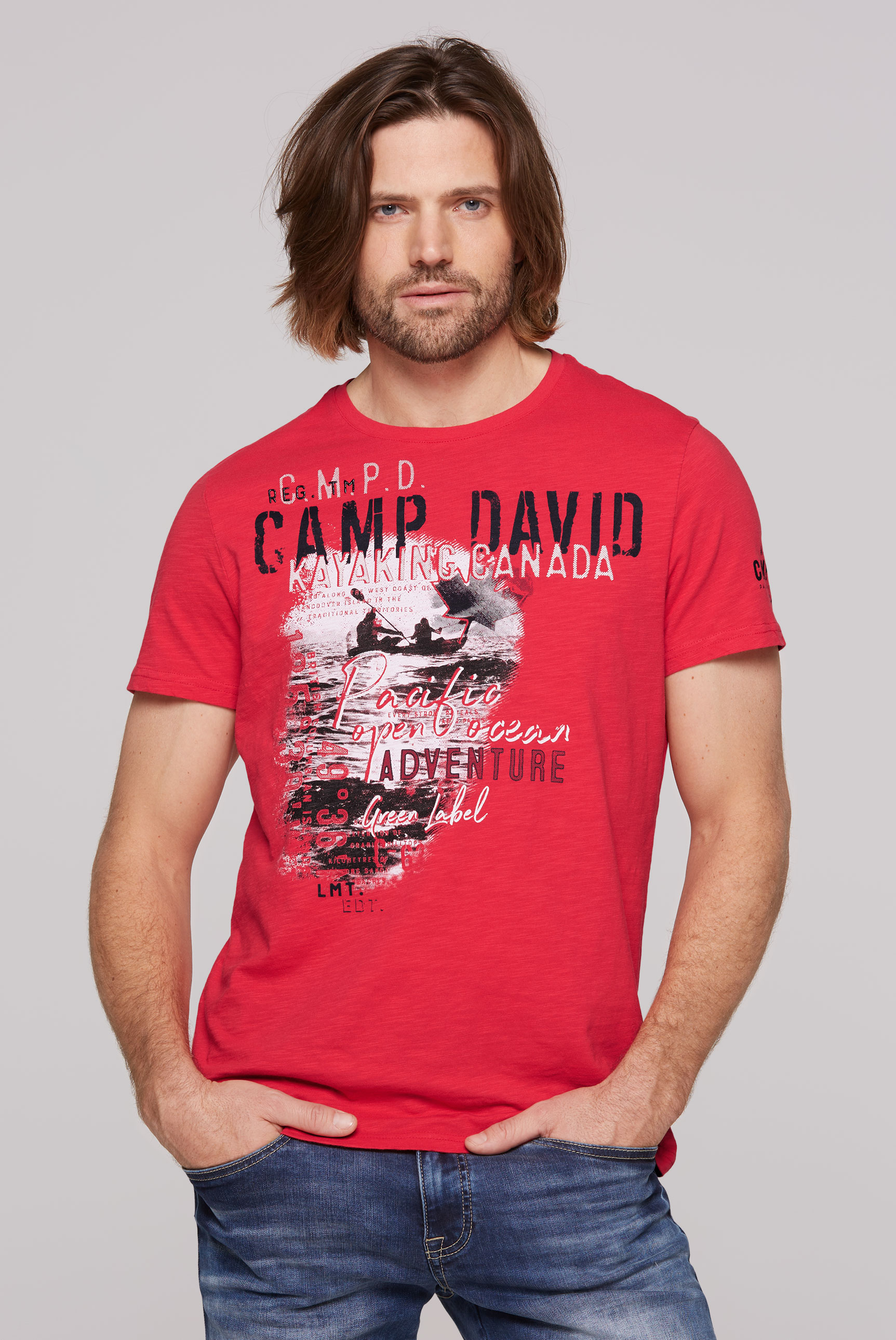 CAMP DAVID T-Shirt, mit grossem Logoprint CAMP DAVID T-Shirt, mit grossem Logoprint von camp david