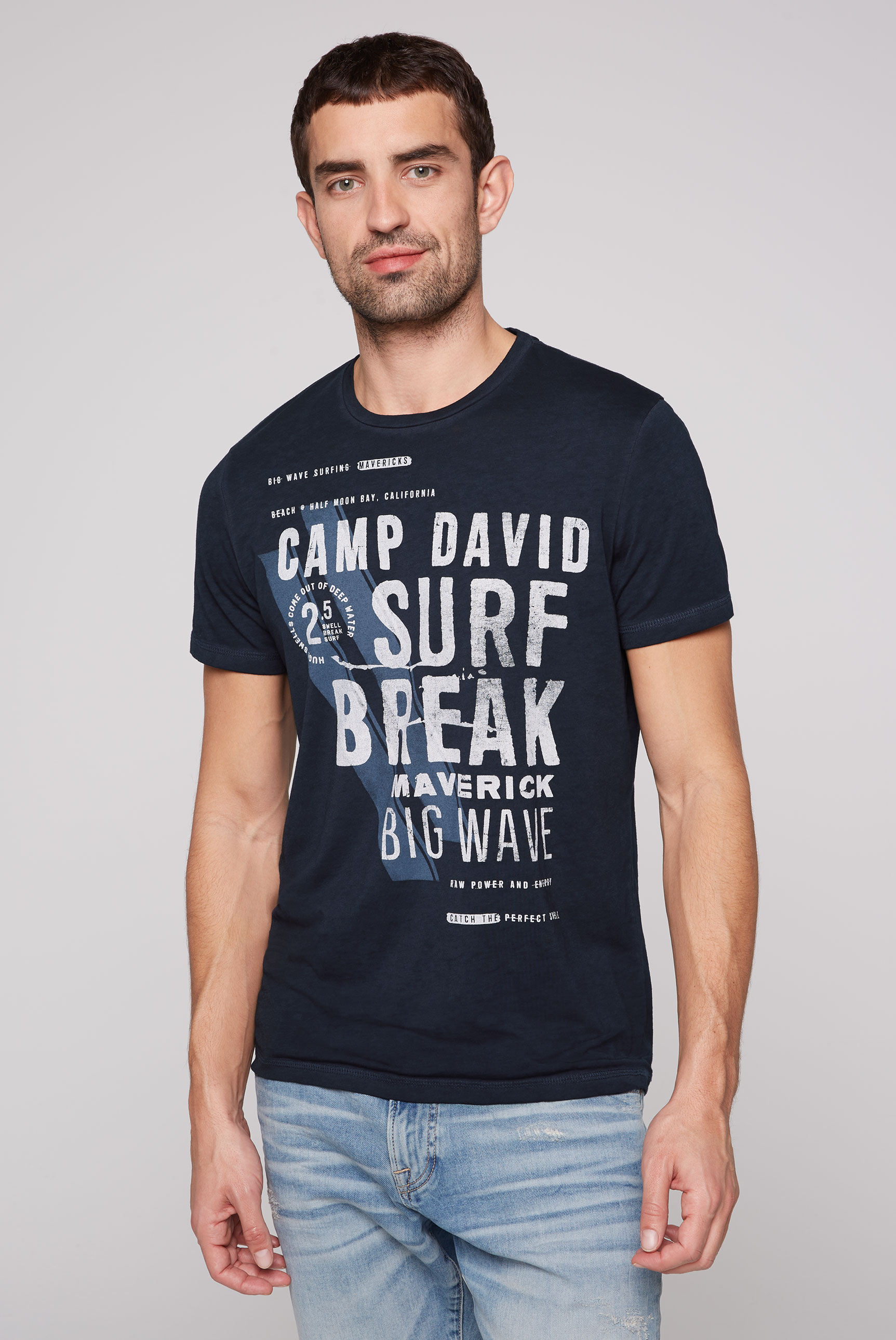 CAMP DAVID T-Shirt, in vorgewaschner Optik von camp david