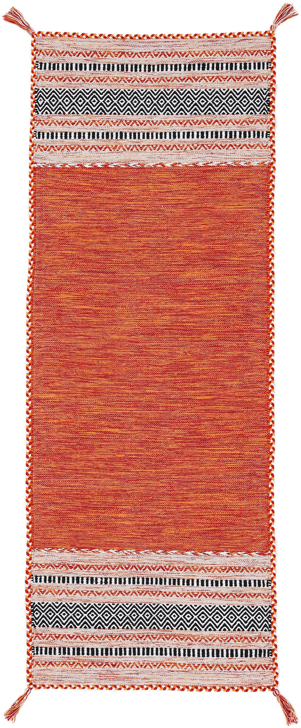 carpetfine Läufer »Kelim Azizi«, rechteckig, Baumwolle, Wendeteppich mit Fransen, Wohnzimmer von carpetfine