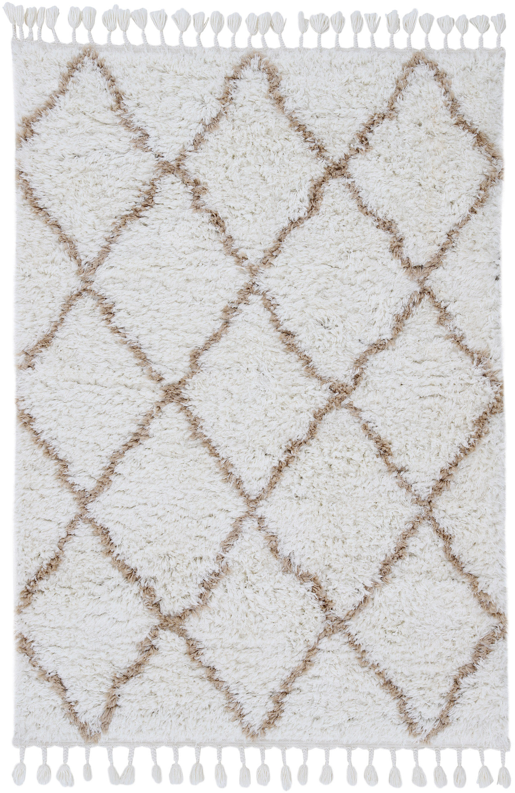 carpetfine Hochflor-Teppich »Eddy«, rechteckig, 30 mm Höhe, auch in quadratischer Form, mit Fransen, Wohnzimmer carpetfine Hochflor-Teppich »Eddy«, rechteckig, 30 mm Höhe, auch in quadratischer Form, mit Fransen, Wohnzimmer von carpetfine