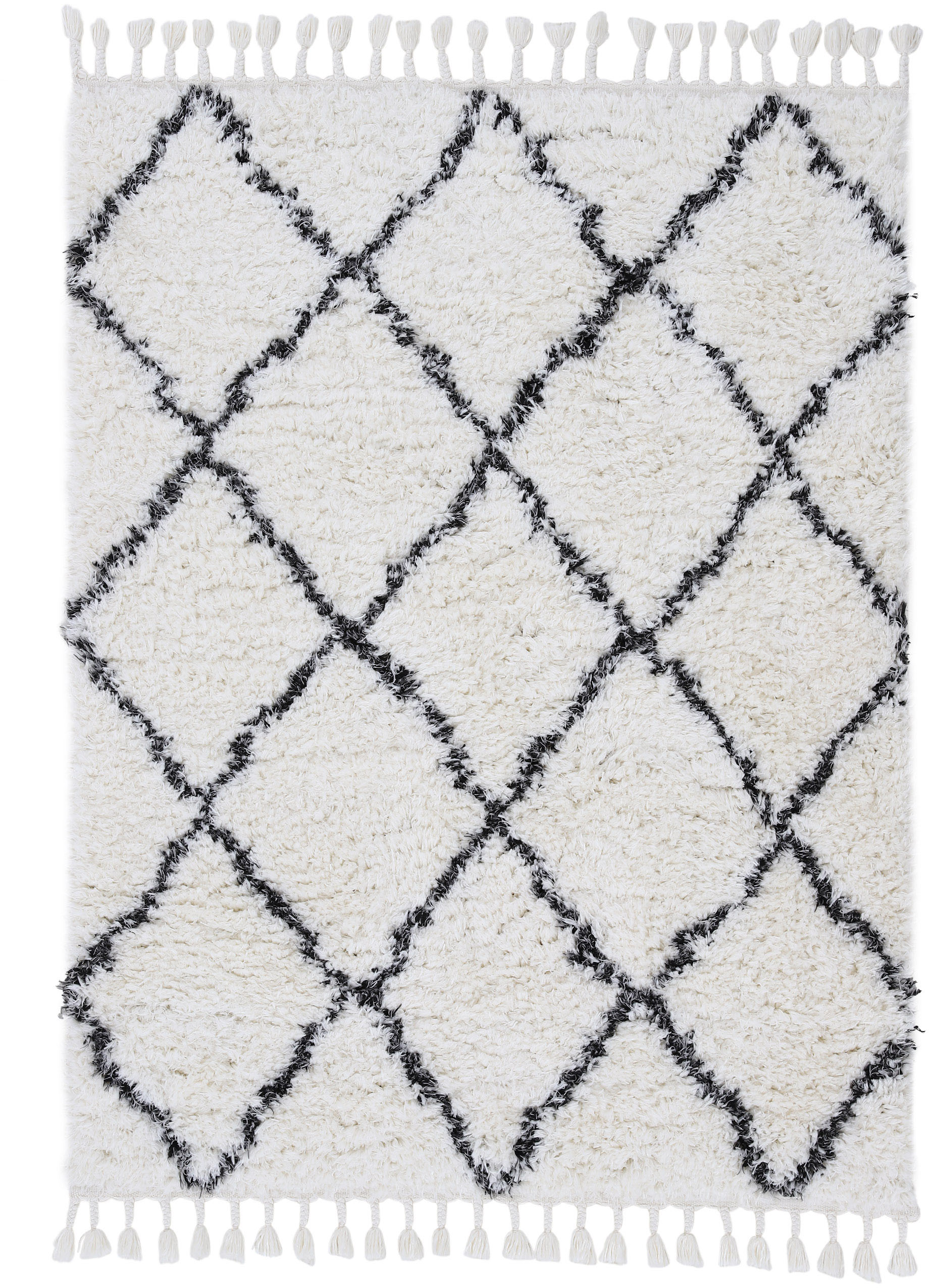 carpetfine Hochflor-Teppich »Eddy«, rechteckig, 30 mm Höhe, auch in quadratischer Form, mit Fransen, Wohnzimmer carpetfine Hochflor-Teppich »Eddy«, rechteckig, 30 mm Höhe, auch in quadratischer Form, mit Fransen, Wohnzimmer von carpetfine