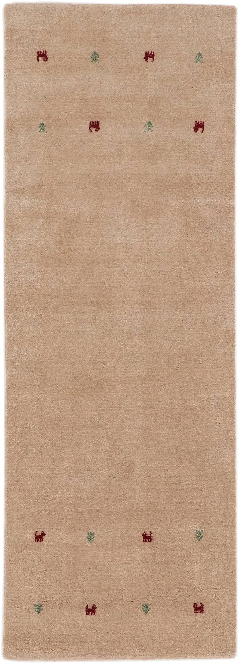 carpetfine Wollteppich »Gabbeh Uni, auch als Läufer erhältlich«, rechteckig, 15 mm Höhe, reine Wolle, handgewebt, Gabbeh Loom Tiermotiv, grosse Farbauswahl von carpetfine
