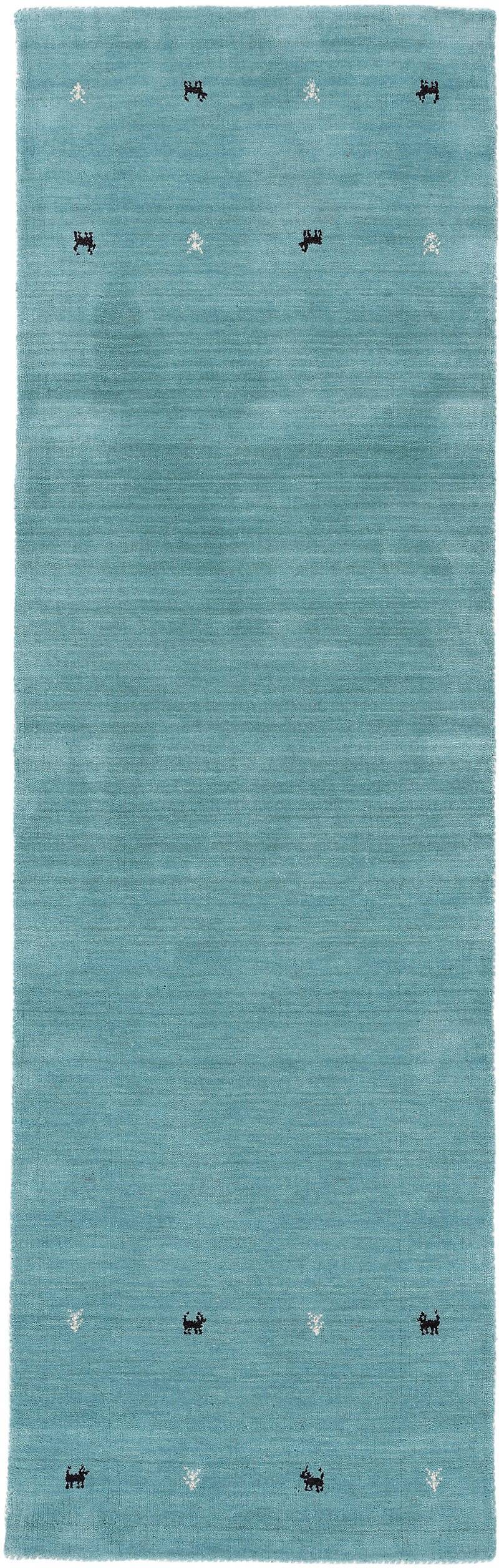 carpetfine Wollteppich »Gabbeh Uni, auch als Läufer erhältlich«, rechteckig, 15 mm Höhe, reine Wolle, handgewebt, Gabbeh Loom Tiermotiv, grosse Farbauswahl von carpetfine