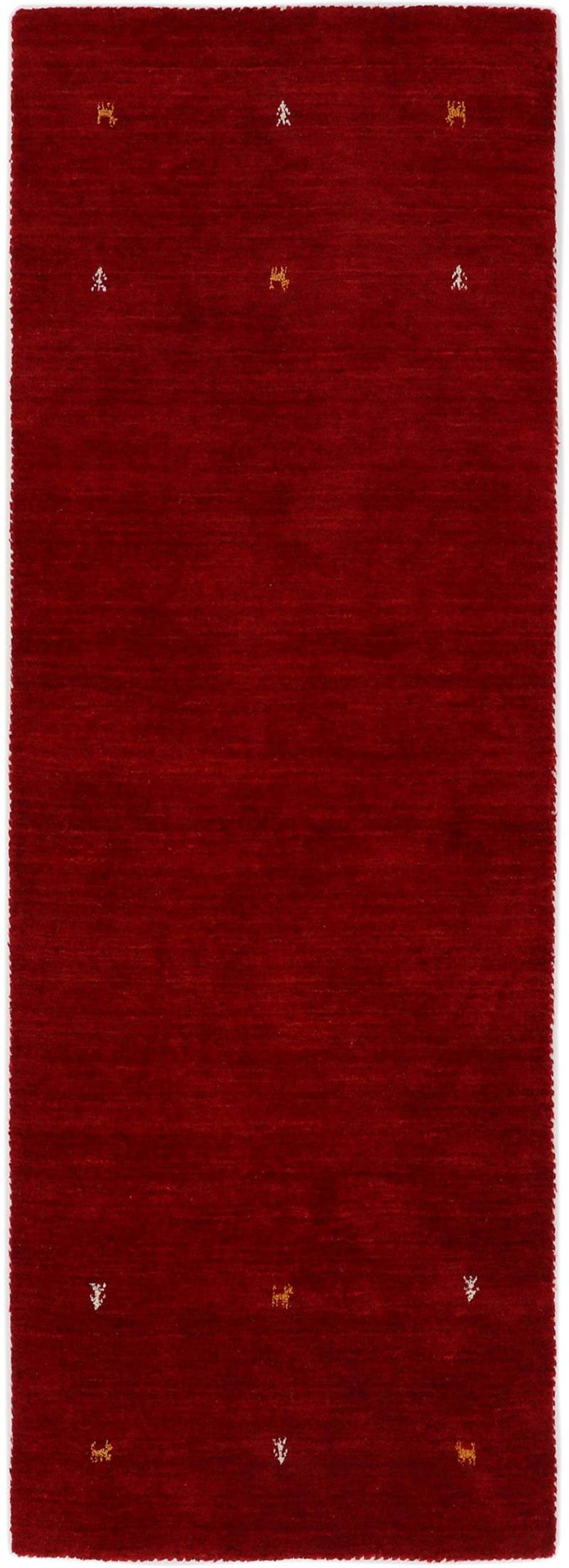 carpetfine Wollteppich »Gabbeh Uni, auch als Läufer erhältlich«, rechteckig, 15 mm Höhe, reine Wolle, handgewebt, Gabbeh Loom Tiermotiv, grosse Farbauswahl von carpetfine