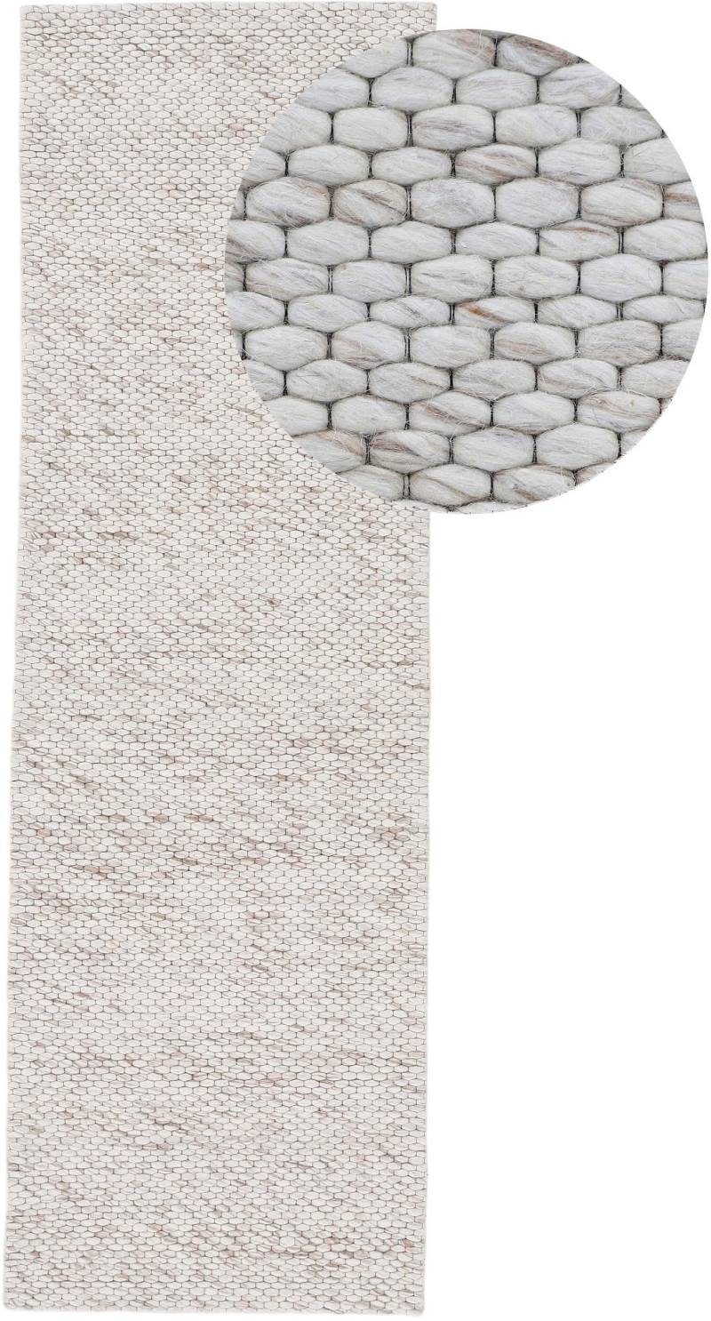 carpetfine Läufer »Sina«, rechteckig, 14 mm Höhe, Handweb Teppich, reine Wolle, meliert, handgewebt, weich & kuschelig von carpetfine