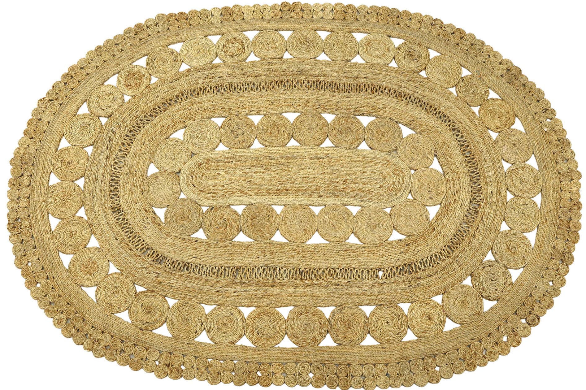 carpetfine Sisalteppich »Juteteppich Finn«, rechteckig, 13 mm Höhe, natürliches Pflanzenmaterial von Hand gewebt, Boho Style carpetfine Sisalteppich »Juteteppich Finn«, rechteckig, 13 mm Höhe, natürliches Pflanzenmaterial von Hand gewebt, Boho Style von carpetfine
