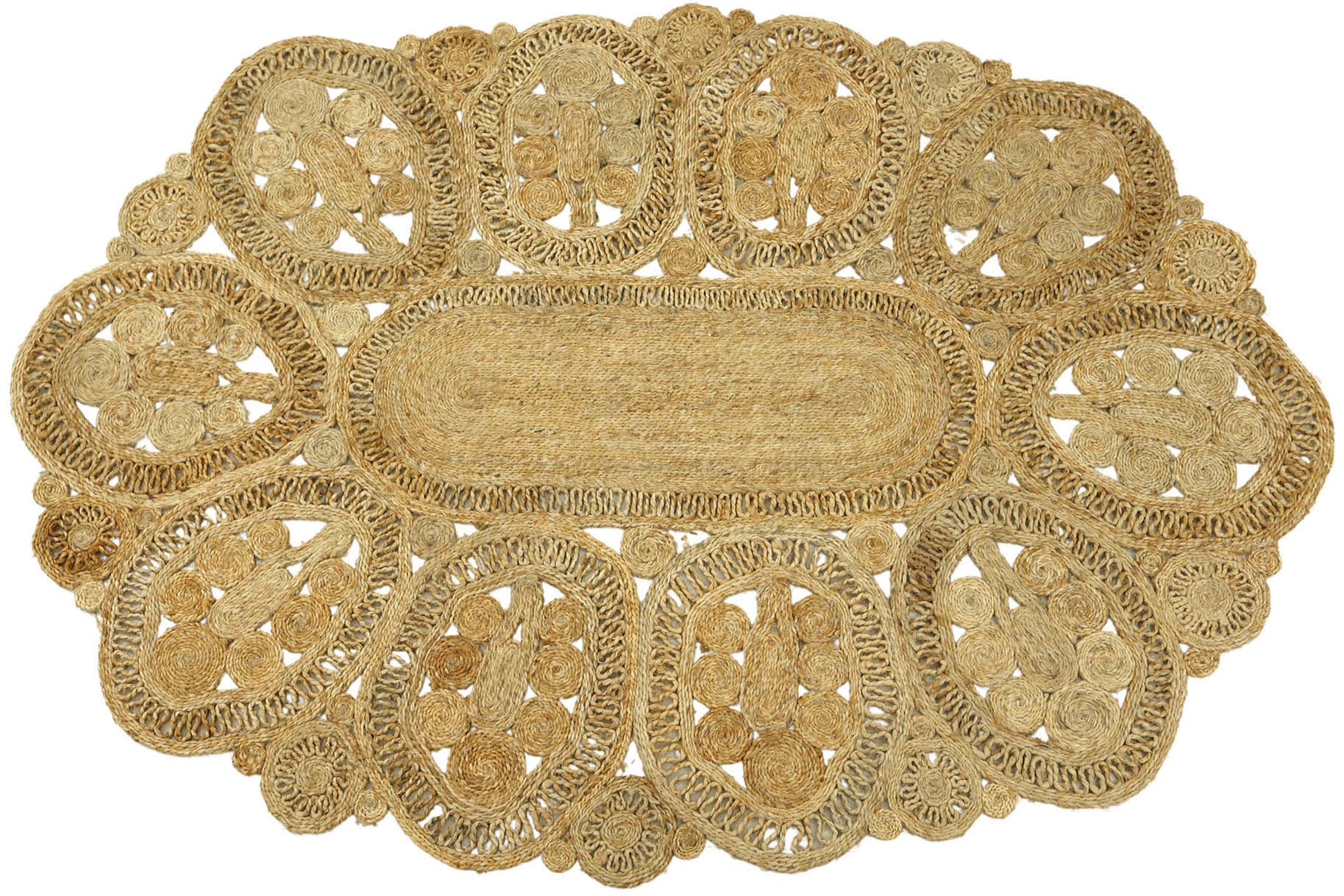 carpetfine Sisalteppich »Juteteppich Liam«, rechteckig, 13 mm Höhe, natürliches Pflanzenmaterial von Hand gewebt, Boho Style carpetfine Sisalteppich »Juteteppich Liam«, rechteckig, 13 mm Höhe, natürliches Pflanzenmaterial von Hand gewebt, Boho Style von carpetfine
