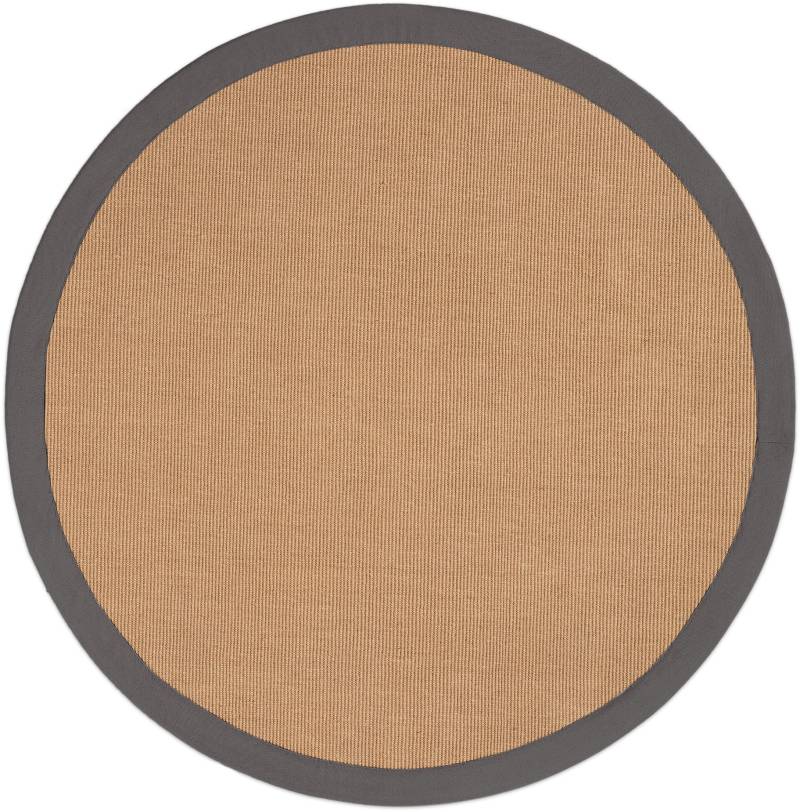 carpetfine Sisalteppich »Sisal«, rund, 5 mm Höhe, mit farbiger Bordüre, Anti-Rutsch Rückseite von carpetfine