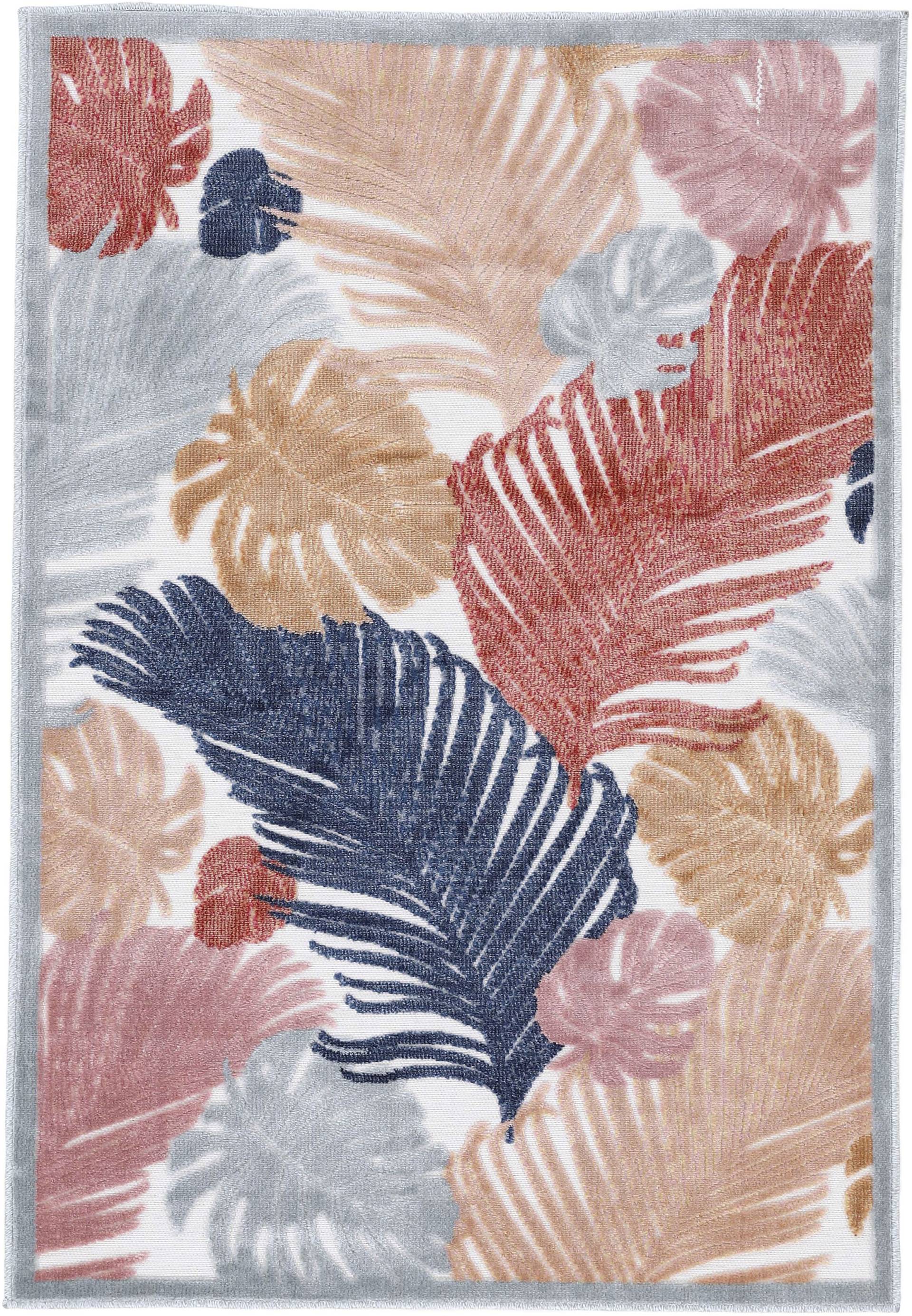 carpetfine Teppich »Deja 104«, rechteckig, 4 mm Höhe, robustes Flachgewebe, Motiv- Floral Palmenblätter, Hoch-Tief Effekt carpetfine Teppich »Deja 104«, rechteckig, 4 mm Höhe, robustes Flachgewebe, Motiv- Floral Palmenblätter, Hoch-Tief Effekt von carpetfine
