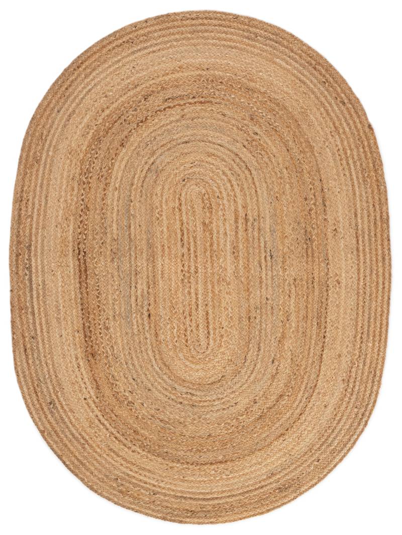 carpetfine Teppich »Nele Juteteppich Naturfaser«, rund, 6 mm Höhe, geflochtener Wendeteppich aus 100%Jute, in rund und oval, viele Grössen von carpetfine