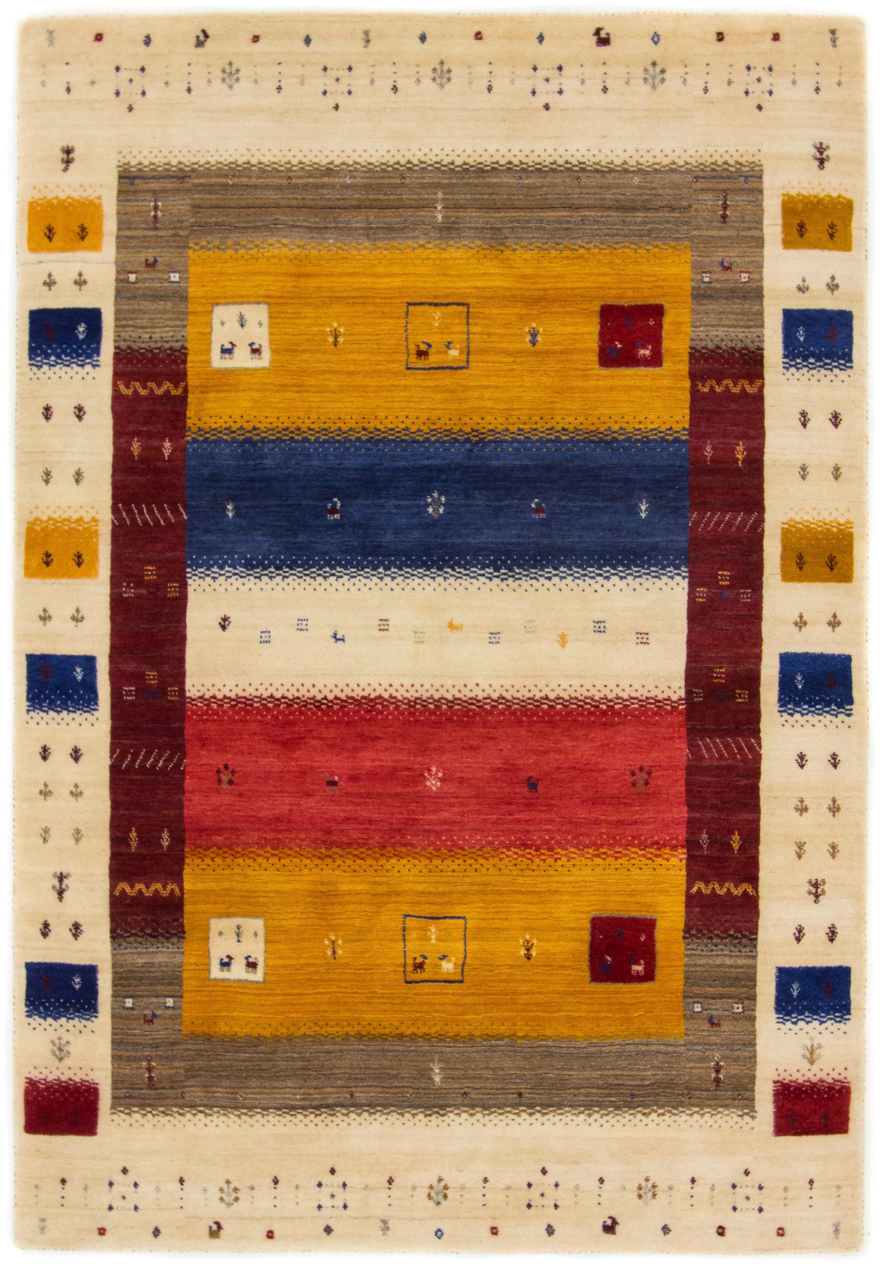 carpetfine Wollteppich »Gabbeh Soni«, rechteckig, 15 mm Höhe, reine Wolle, sehr weicher Flor, Wohnzimmer carpetfine Wollteppich »Gabbeh Soni«, rechteckig, 15 mm Höhe, reine Wolle, sehr weicher Flor, Wohnzimmer von carpetfine