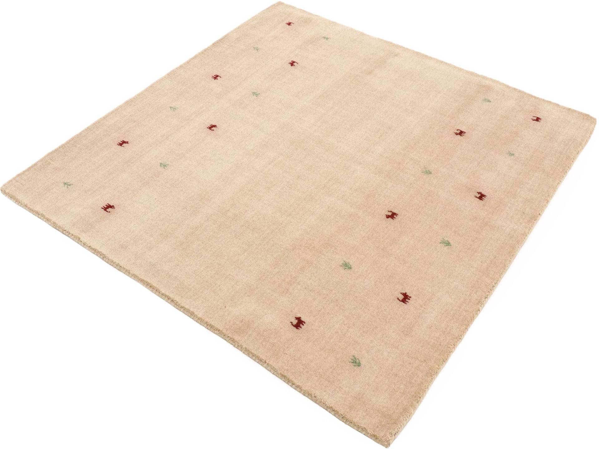 carpetfine Wollteppich »Gabbeh-Uni«, quadratisch, 15 mm Höhe, reine Wolle, handgewebt, Gabbeh Loom Tiermotiv, Sonderform Quadrat carpetfine Wollteppich »Gabbeh-Uni«, quadratisch, 15 mm Höhe, reine Wolle, handgewebt, Gabbeh Loom Tiermotiv, Sonderform Quadrat von carpetfine